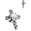 Titanium Top top cross zirconia beaded balls Internally Threaded