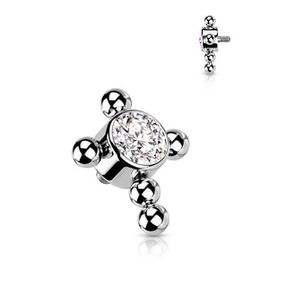 Titanium Top top cross zirconia beaded balls Internally Threaded