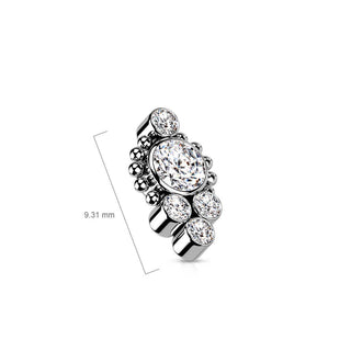 Titanium top 5 zirconias beaded ball edge Internally Threaded