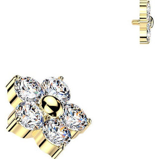 Titanium Top top 5 cubic zirconia flower Internally Threaded