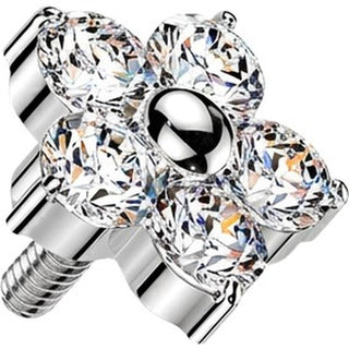 Titanium Top top 5 cubic zirconia flower Internally Threaded