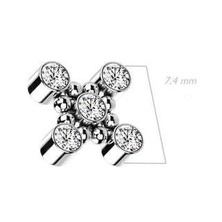 Titanium Top top cross zirconias and beaded balls Internally Threaded