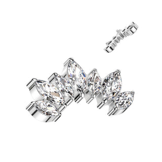 Titanium Top top marquise cut zirconias Internally Threaded