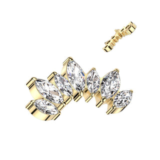 Titanium Top top marquise cut zirconias Internally Threaded