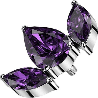 Top top 2 zirconias marquise cut Internally Threaded