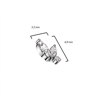 Top top 2 marquise zirconias Internally Threaded