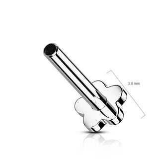 Titanium Base Flower Silver Push-In