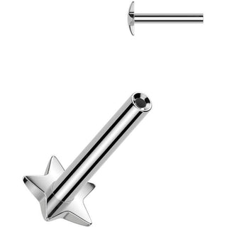 Tytan pręcik labret podstawa gwiazdka push-in