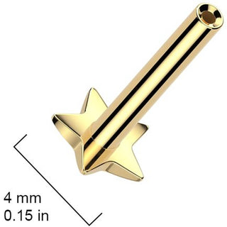 Tytan pręcik labret podstawa gwiazdka push-in