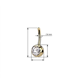 Titanium Base base for belly button piercing zirconia Push-In