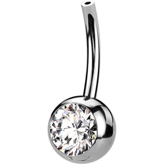 Titanium Base base for belly button piercing zirconia Push-In