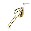 Solid Gold 14 Carat top spike Push-In