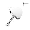 Solid Gold 14 Carat top heart flat Push-In