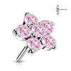 Solid Gold 14 Carat Top Flower Zirconia Push-In
