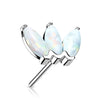 Solid Gold 14 Carat top 3 opals marquise cut Push-In