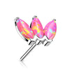 Solid Gold 14 Carat top 3 opals marquise cut Push-In