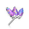 Solid Gold 14 Carat top 3 opals marquise cut Push-In