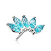 Solid Gold 14 Carat top 5 zirconias marquise cut Push-In