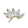 Solid Gold 14 Carat top 5 zirconias marquise cut Push-In