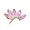 Solid Gold 14 Carat top 5 zirconias marquise cut Push-In