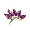 Solid Gold 14 Carat top 5 zirconias marquise cut Push-In