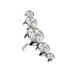 Or 14kt Embout Embout 5 Zircones Ronde Enfoncer