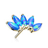 Or 14kt Embout Embout 5 Opales Enfoncer