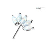 Solid Gold 14 Carat top 5 opals marquise cut Push-In