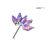 Solid Gold 14 Carat top 5 opals marquise cut Push-In