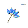 Solid Gold 14 Carat top 5 opals marquise cut Push-In