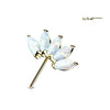 Solid Gold 14 Carat top 5 opals marquise cut Push-In