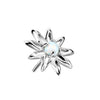 Solid Gold 14 Carat Top Flower Zirconia Opal Push-In