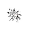 Solid Gold 14 Carat Top Flower Zirconia Opal Push-In