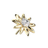 Solid Gold 14 Carat Top Flower Zirconia Opal Push-In