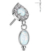 Oro 14 kt Superiore lacrima opale pendente Push-In