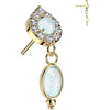 Oro 14 kt Superiore lacrima opale pendente Push-In