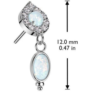 Oro 14 kt Superiore lacrima opale pendente Push-In