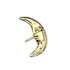 Solid Gold 14 Carat Top Moon Push-In