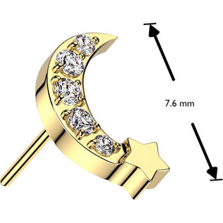 Top moon star zirconia Push-In