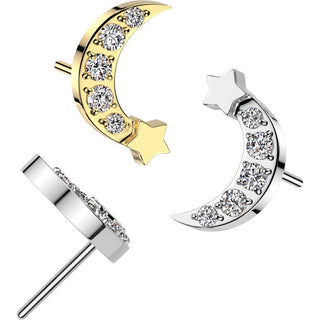 Top moon star zirconia Push-In