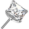Titanio top quadrato zircone incastronato Push-In