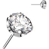 Titanium Top top round zirconia claw setting Push-In