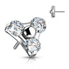 Titanium Top Top Triangle Zirconia prong setting Push-In
