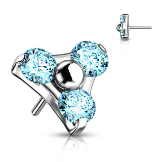 Titanium Top Top Triangle Zirconia prong setting Push-In