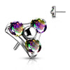 Titanium Top Top Triangle Zirconia prong setting Push-In