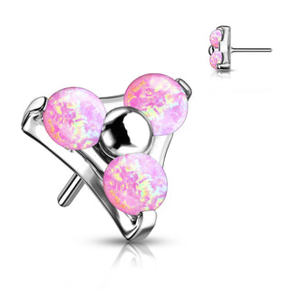 Titanium Top Top Triangle Opal Silver Push-In