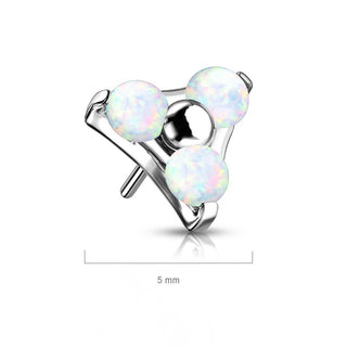 Titanium Top Top Triangle Opal Silver Push-In