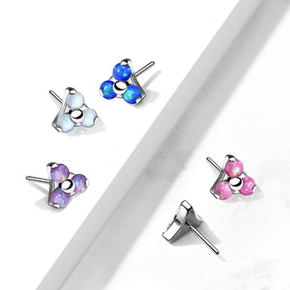 Titanium Top Top Triangle Opal Silver Push-In