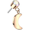 Titanium Top Moon dangle Zircona Push-In