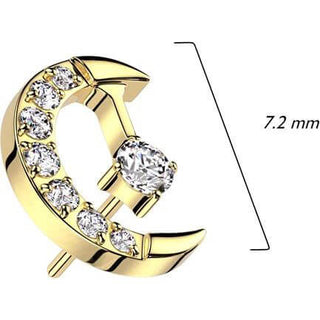 Titanium Top top moon zirconia Push-In